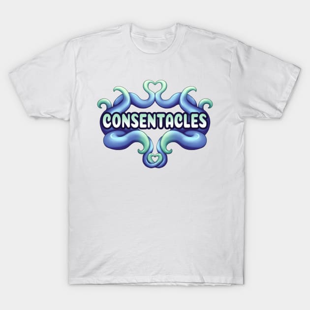 Blue Consentacles T-Shirt by Shrineheart